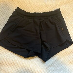 Black lululemon mid-rise shorts